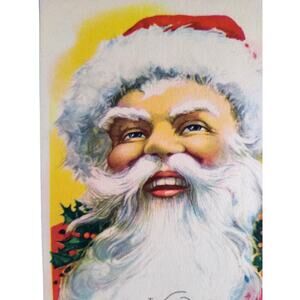 Santa Claus Christmas Postcard Jolly Face Large Image Karley Vintage Unused